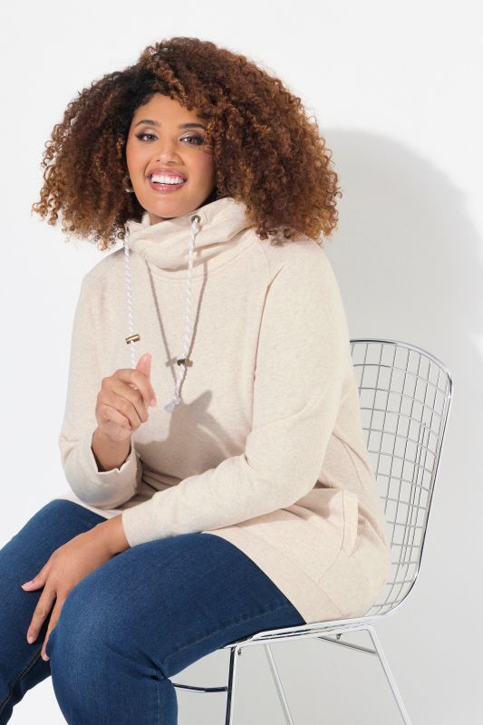 Drawstring Collar Sweatshirt