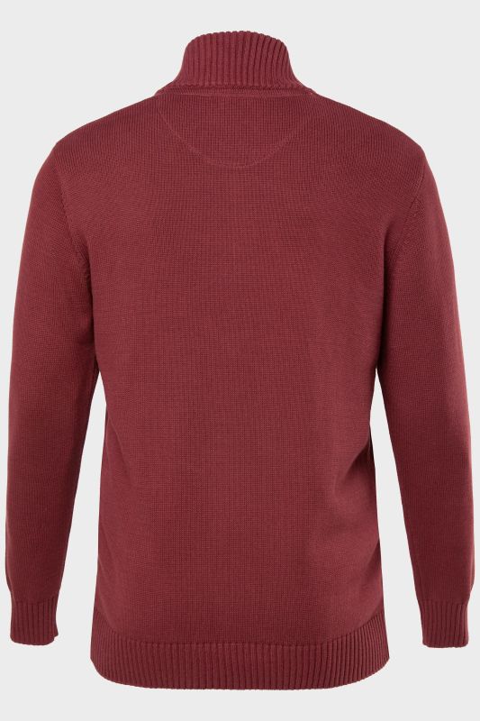 Cardigan, stand-up collar, ribbed trim