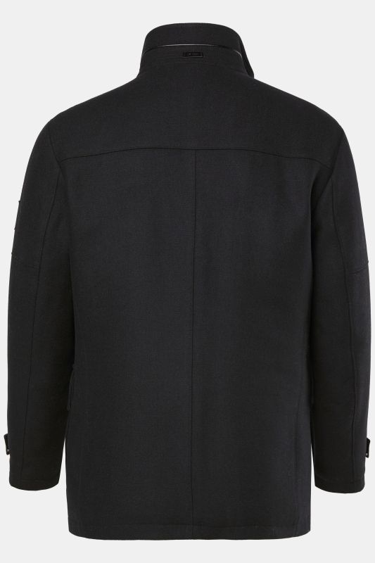 Wool blend jacket, water-repellent, herringbone insert, stand-up collar