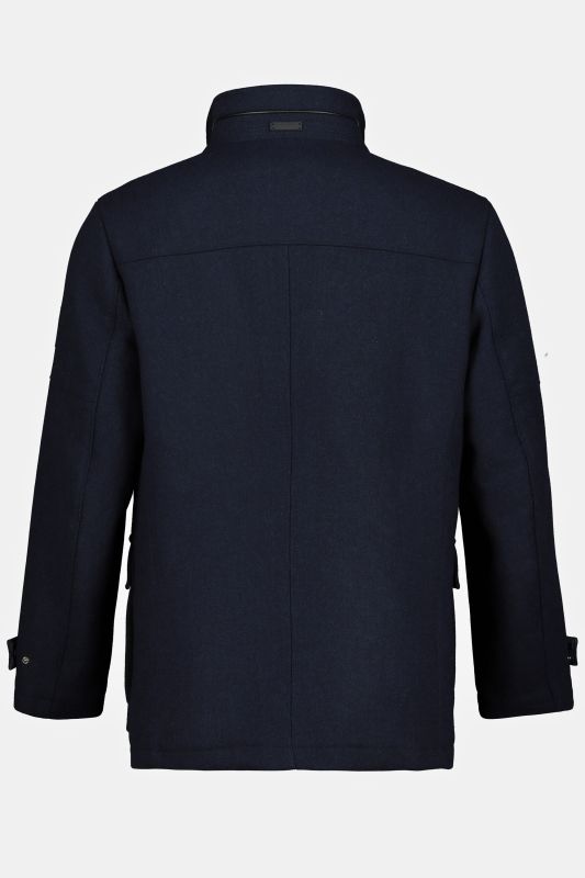 Wool blend jacket, water-repellent, herringbone insert, stand-up collar