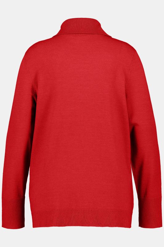 Turtleneck Ribbed Trim Long Sleeve Sweater