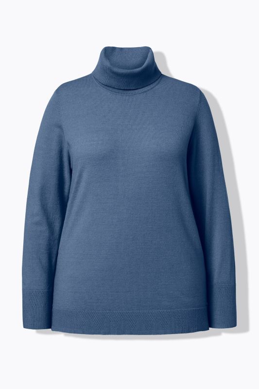 Turtleneck Ribbed Trim Long Sleeve Sweater