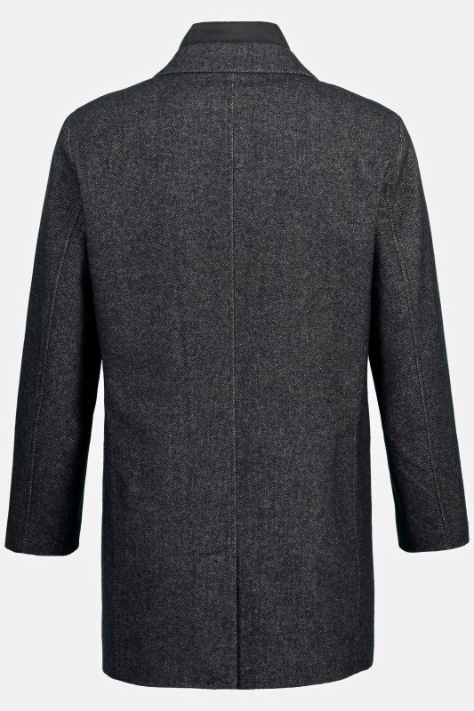 Coat, wool blend, quilted insert, lapel collar