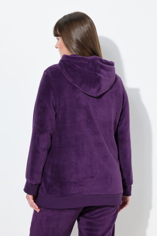 Fleece Zip Front Stretch Lounge Jacket