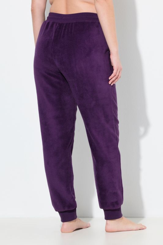 Fleece Tie Front Elastic Waist Stretch Lounge Pants