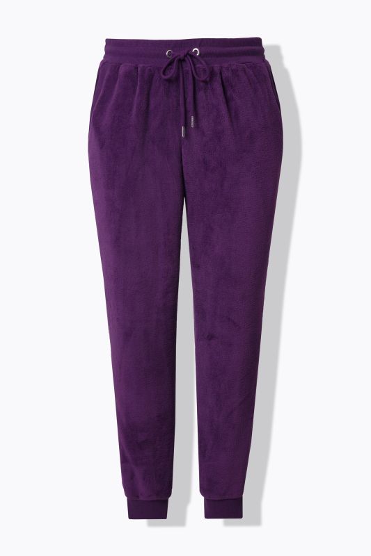 Fleece Tie Front Elastic Waist Stretch Lounge Pants