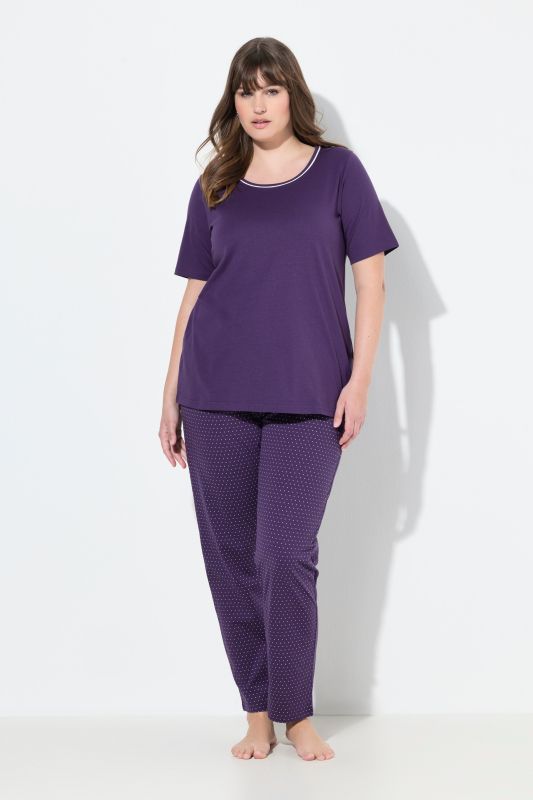 Dot Print Short Sleeve Pajama Set