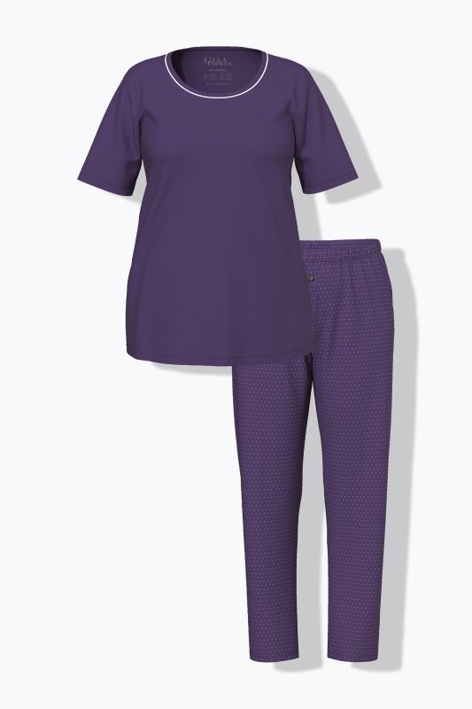 Dot Print Short Sleeve Pajama Set