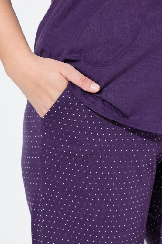 Dot Print Short Sleeve Pajama Set