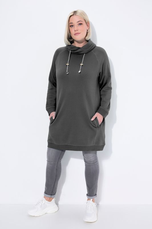 Stand-Up Collar Long Sleeve Sweatshirt Dress