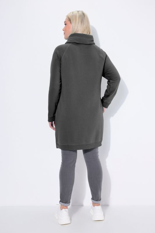 Stand-Up Collar Long Sleeve Sweatshirt Dress