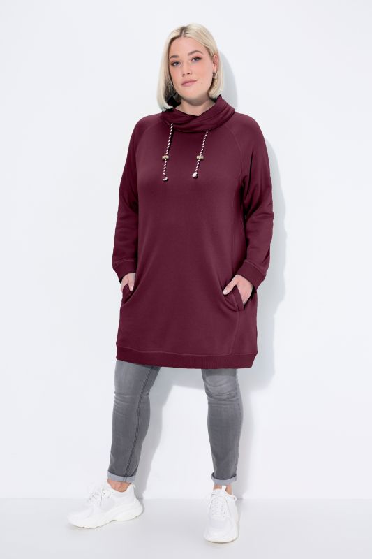 Stand-Up Collar Long Sleeve Sweatshirt Dress