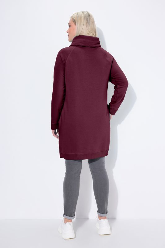 Stand-Up Collar Long Sleeve Sweatshirt Dress
