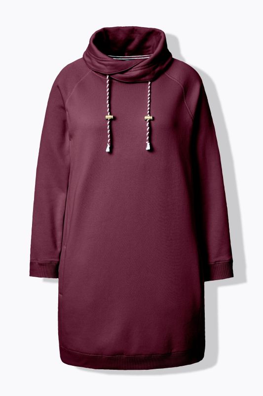 Stand-Up Collar Long Sleeve Sweatshirt Dress