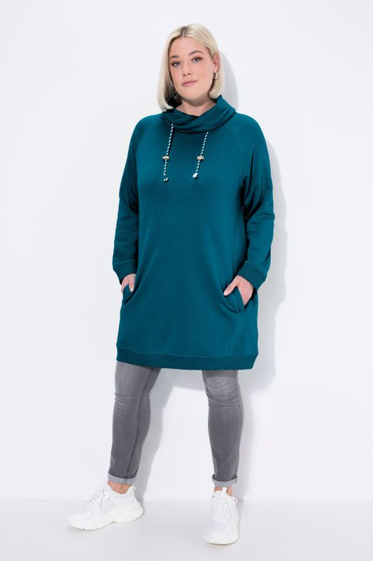 Stand-Up Collar Long Sleeve Sweatshirt Dress