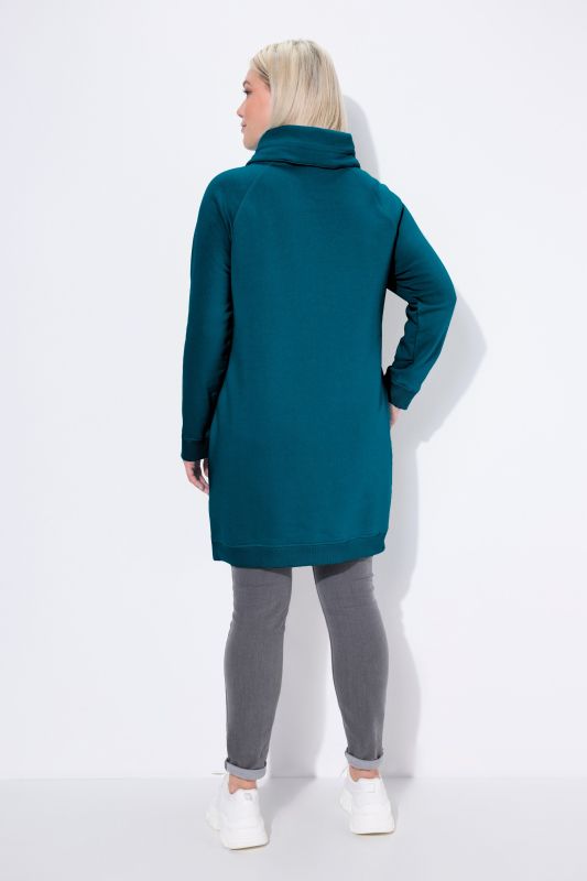 Stand-Up Collar Long Sleeve Sweatshirt Dress