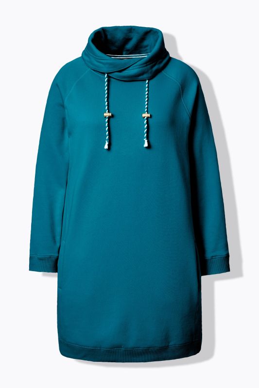 Stand-Up Collar Long Sleeve Sweatshirt Dress