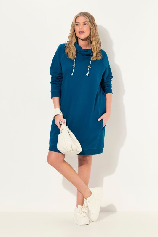 Stand-Up Collar Long Sleeve Sweatshirt Dress