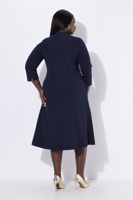 Goblet Collar 3/4 Sleeve Dress