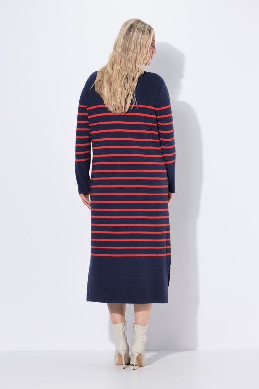 Breton Stripe Collared Knit Dress