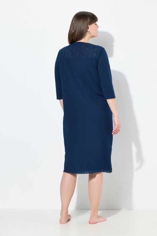 Broderie Anglaise Detail 3/4 Sleeve Nightgown