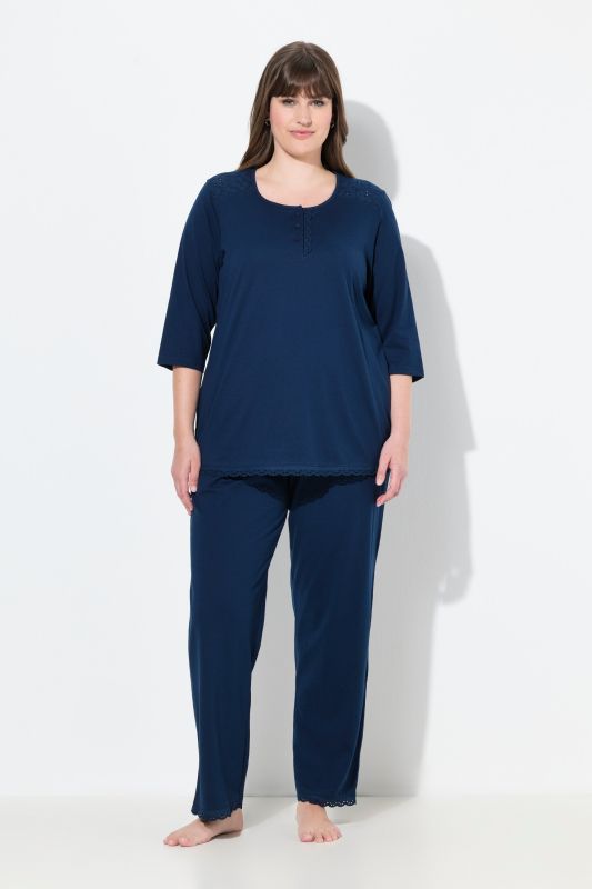 Broderie Anglaise Detail Pajama Set