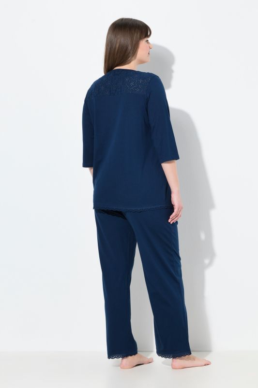 Broderie Anglaise Detail Pajama Set