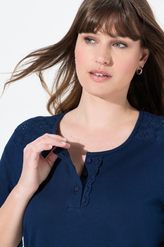 Broderie Anglaise Detail Pajama Set