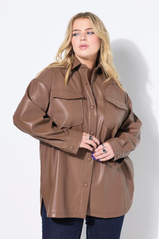 Leather-look shirt