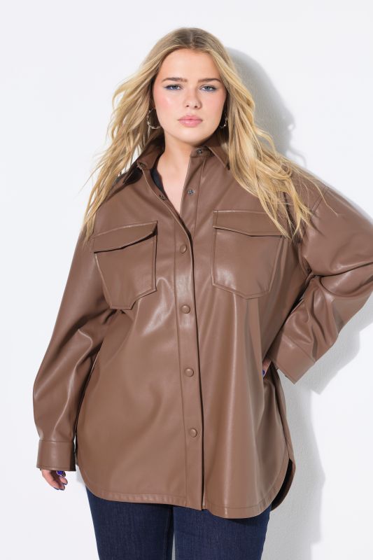 Leather-look shirt