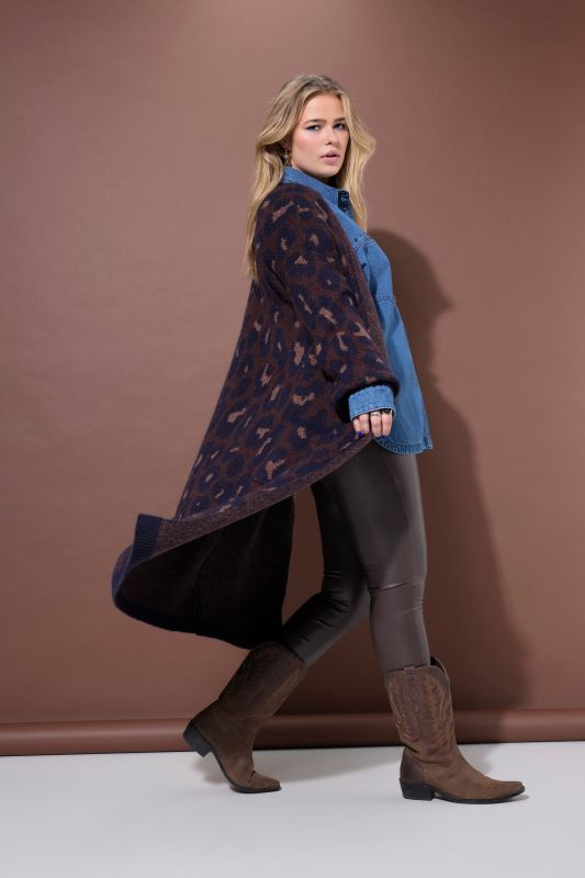 Sparkly Leopard Print Longline Cardigan