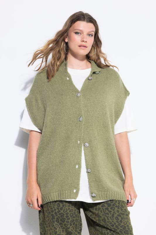 Knitted vest, oversized, extra soft