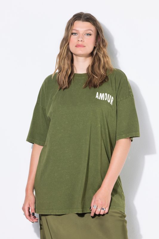 oversized shirt, acid washed, AMOUR back print