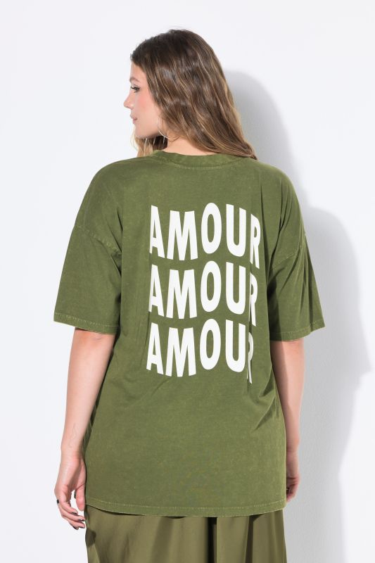 oversized shirt, acid washed, AMOUR back print