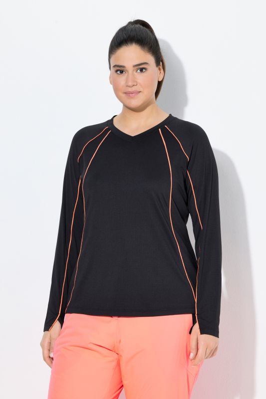 UPF 50+ Contrast Piping Long Sleeve Tee