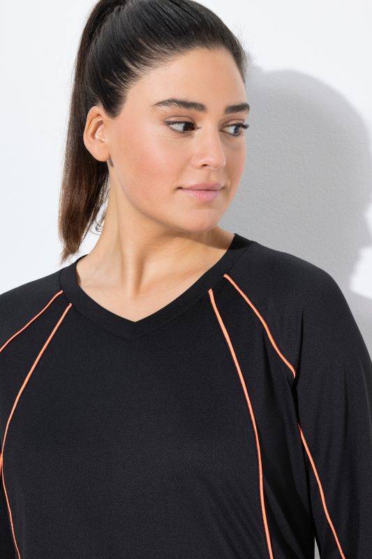 UPF 50+ Contrast Piping Long Sleeve Tee