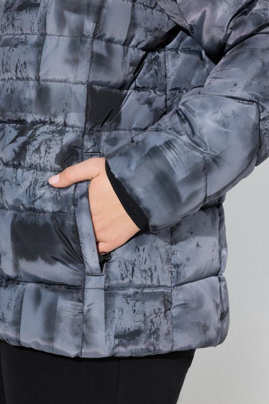 HYPRAR Quilted Abstract Print Jacket