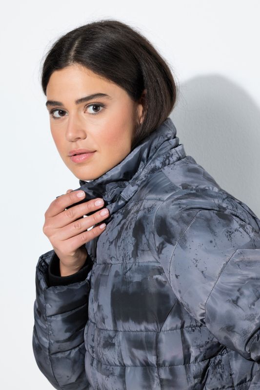 HYPRAR Quilted Abstract Print Jacket