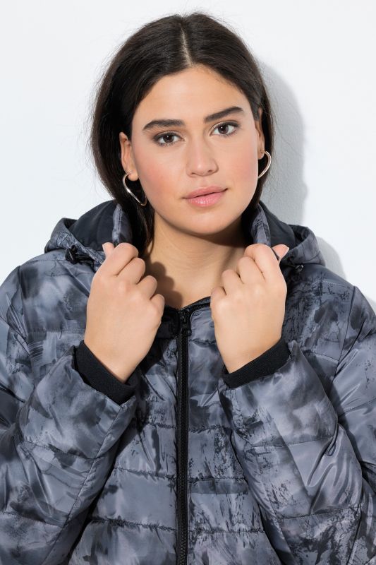 HYPRAR Quilted Abstract Print Jacket