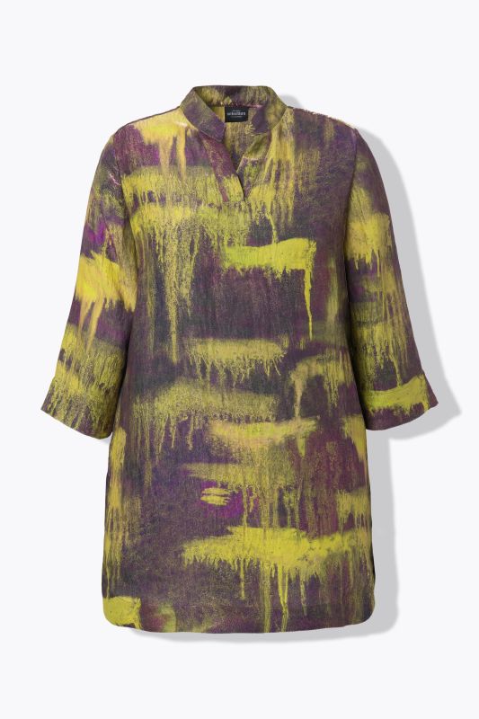 Abstract Print 3/4 Sleeve Tunic Blouse