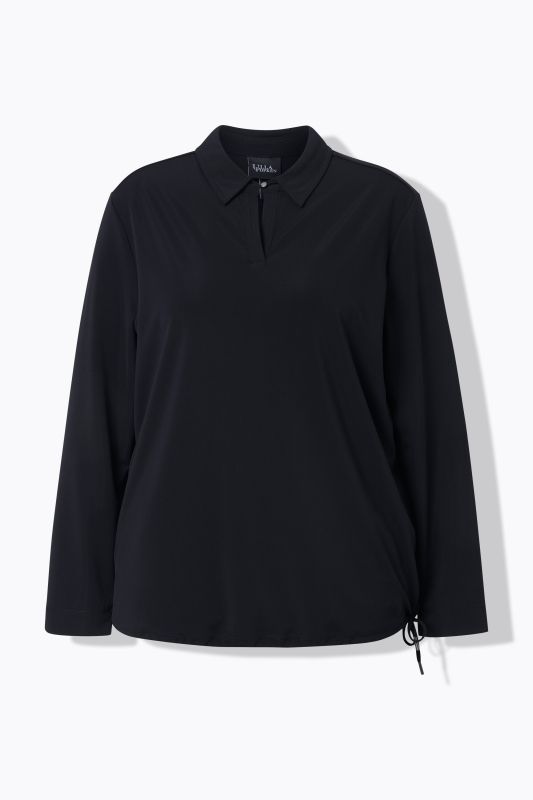 Elastic Hem Long Sleeve Blouse
