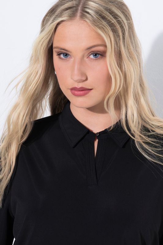 Elastic Hem Long Sleeve Blouse