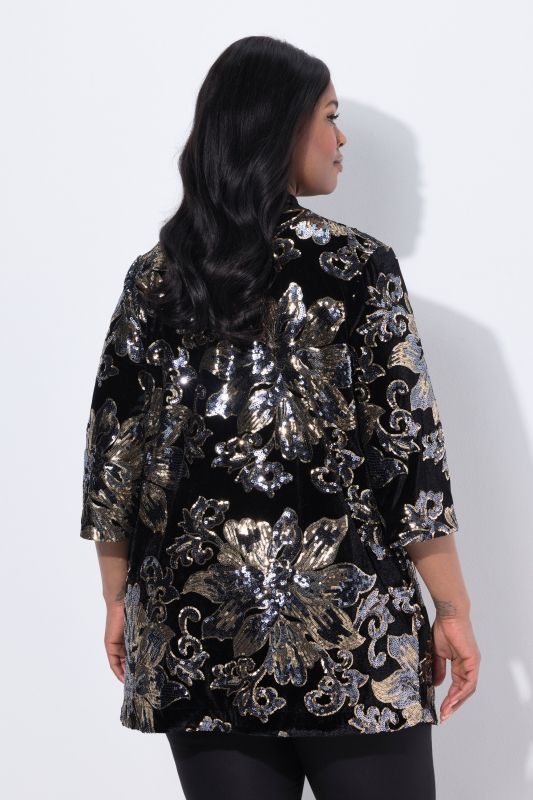 Floral Sequined Velvet Jacket