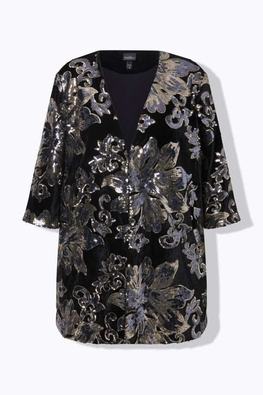 Floral Sequined Velvet Jacket