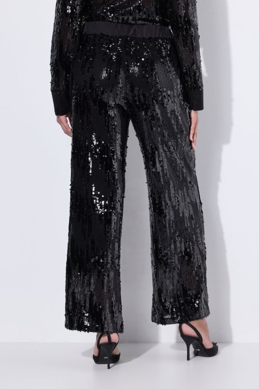 Sequined Elastic Waist Pants