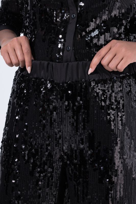 Sequined Elastic Waist Pants