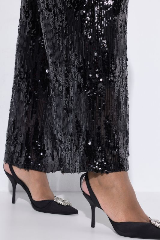 Sequined Elastic Waist Pants