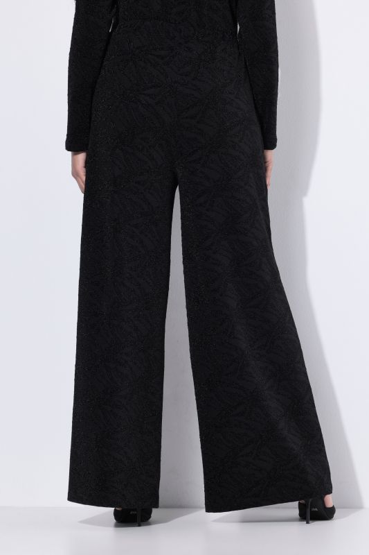 Wide Leg Elastic Waist Glitter Pants