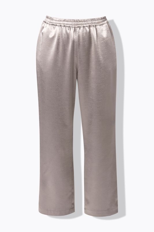 Metallic Satin Elastic Waist Pants