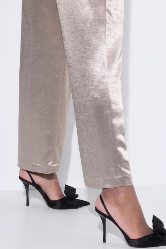 Metallic Satin Elastic Waist Pants